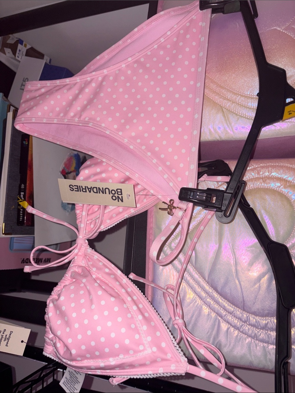 No Boundaries Pink Polka Dot Bikini Set